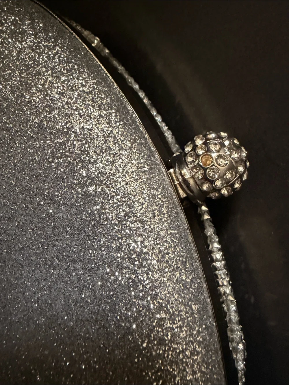 Crystal-Embellished Silver Evening Clutch